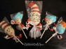 349sp Cat with Hat Friends Chocolate or Hard Candy Lollipop Mold